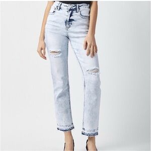 Risen High Rise Acid Wash Jean